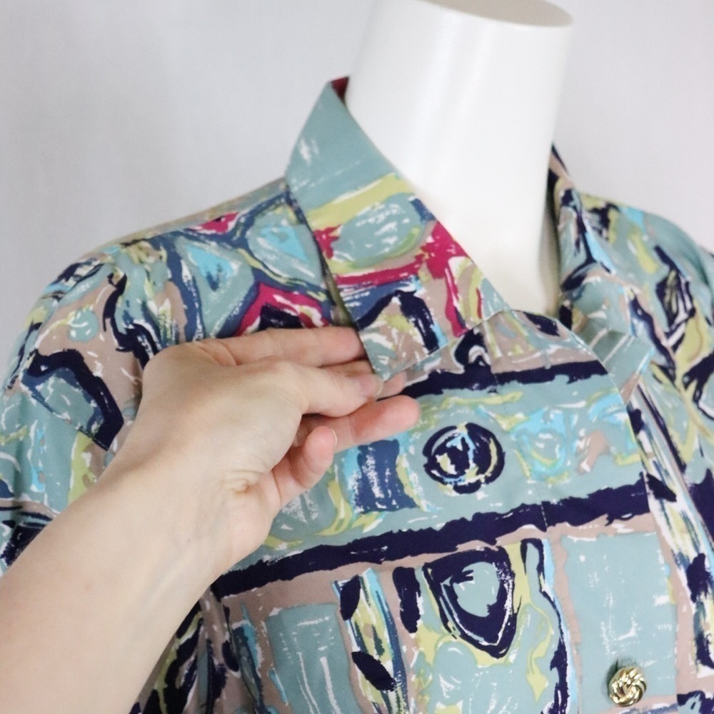 VINTAGE Made in Germany Abstract Jacket Blouse - Picture 5 of 16